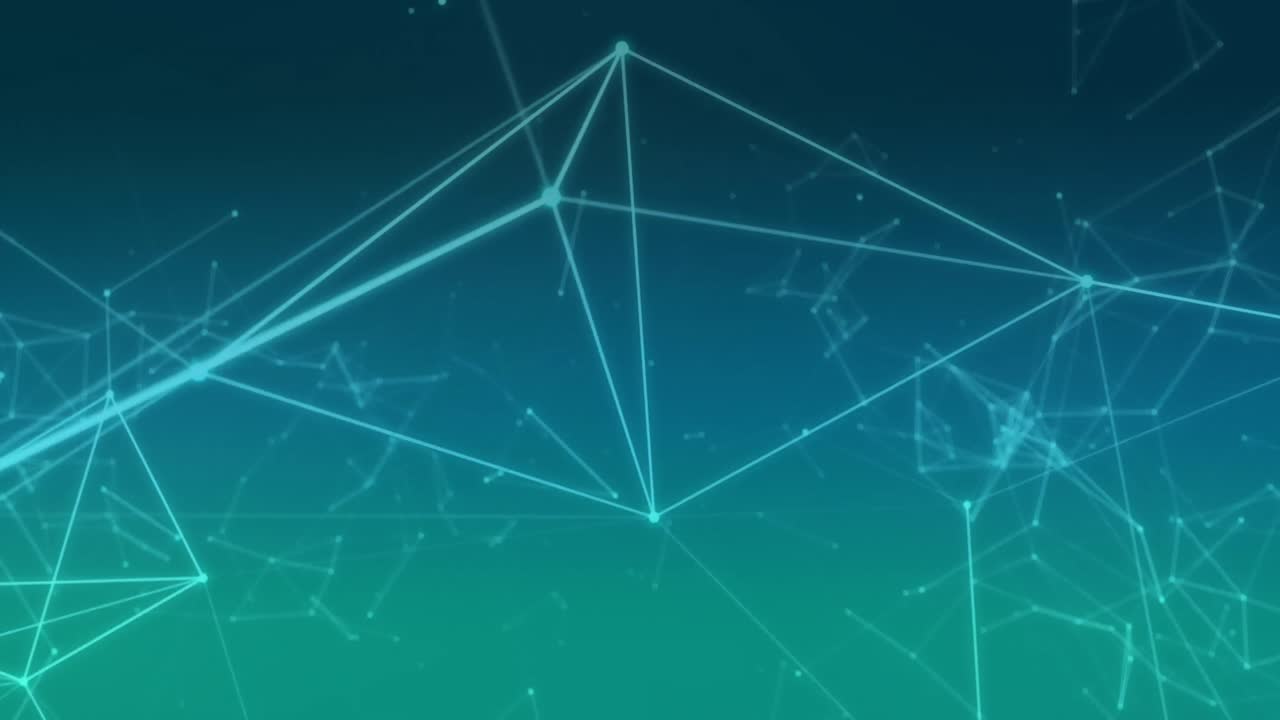Animation of blue network of connections over glowing blue background