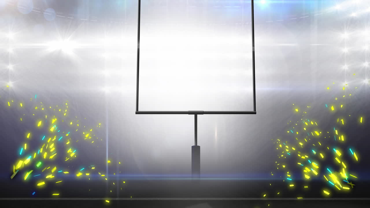 아메리칸 볼 경기장 위의 불꽃의 애니메이션