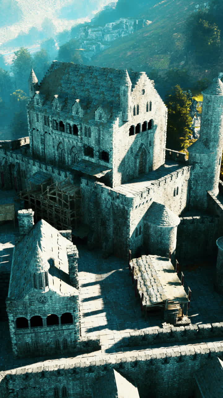 산악 지형 에 있는 돌 의 성