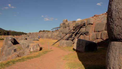 a wonderful overlook of the ancient inca ruins named sacsayhuaman in peru near cusco