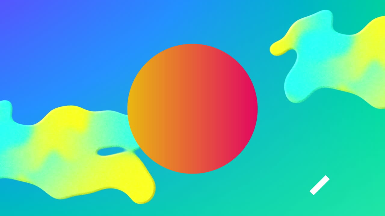 animación de formas abstractas con efecto de glitch contra un fondo de gradiente verde con espacio de copia