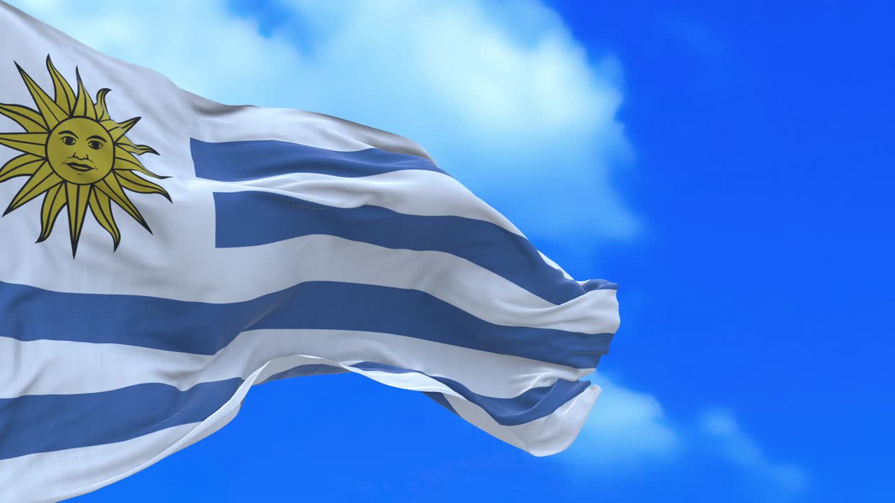 el bucle sin costuras de la bandera de uruguay.