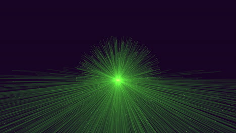 dazzling green laser beam illuminates dark background