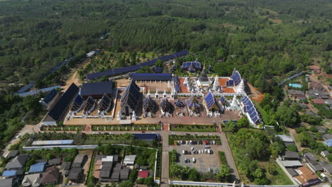 monastery complex at wat den sali si mueang kaen buddhist temple in chiang mai, thailand. - aerial shot