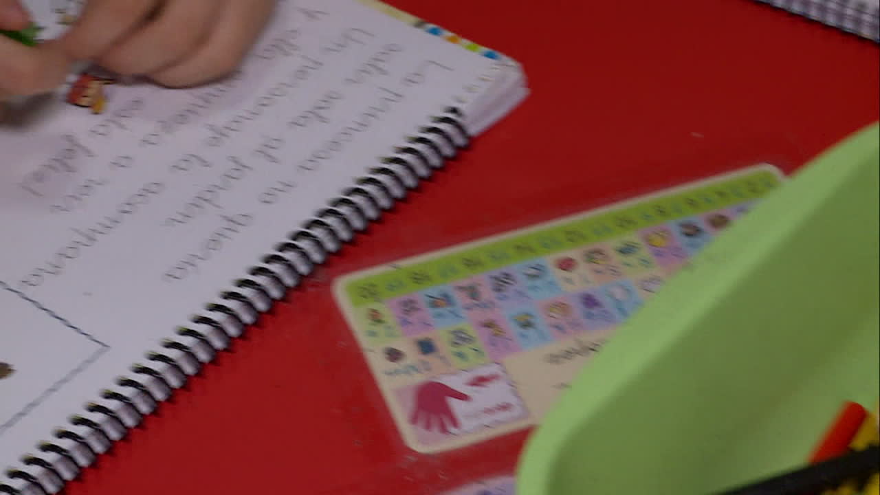 niño dibujando en un cuaderno
