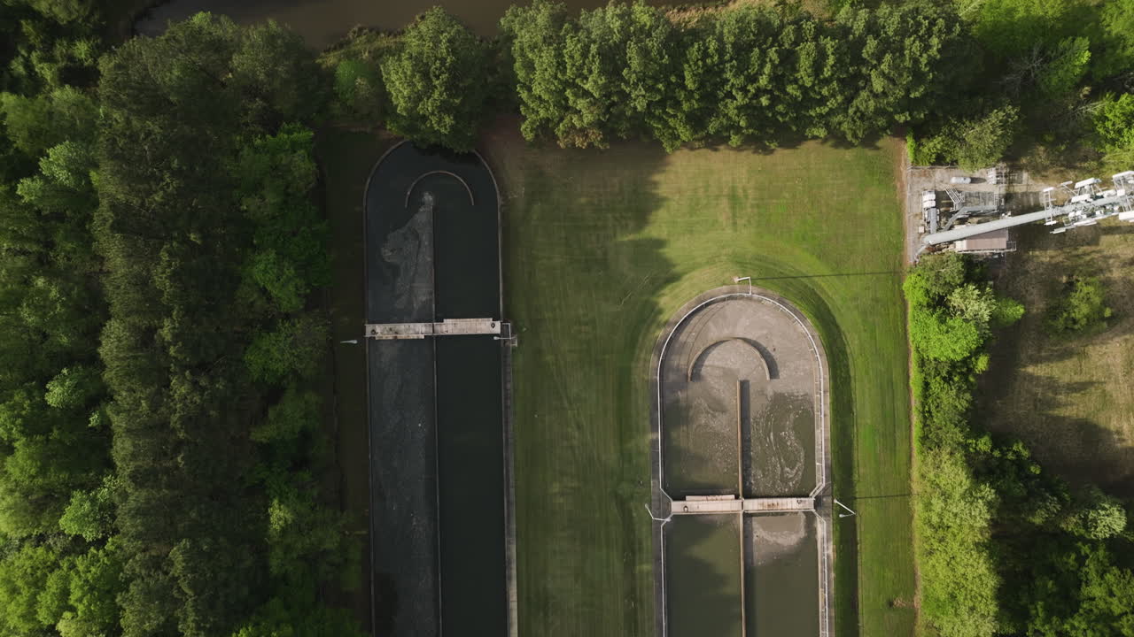 테네시 주 콜리빌 폐수 처리 시설, 강, 공중 사진