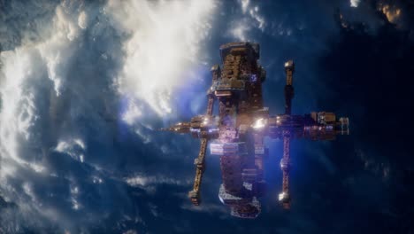estación espacial internacional en el espacio exterior sobre el planeta tierra