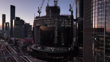 drone orbiting shot of brisbane's queens wharf casino development