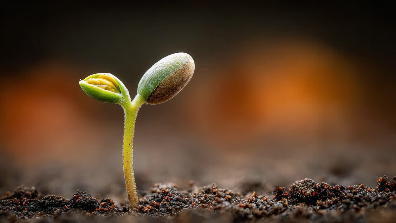 A Sprouting Seedling Emerging from the Soil, Symbolizing Growth and New Beginnings in Nature's Cycle of Life