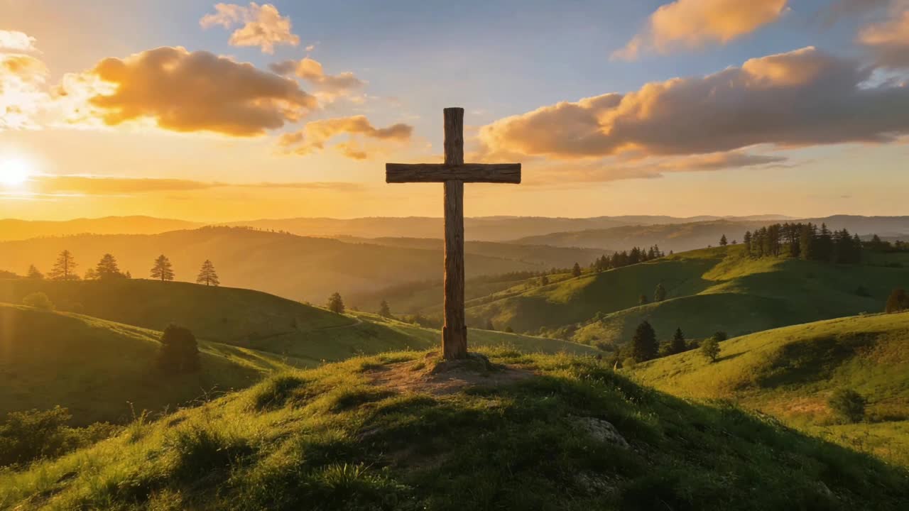 Frohe Ostern Kreuz Hintergrund.