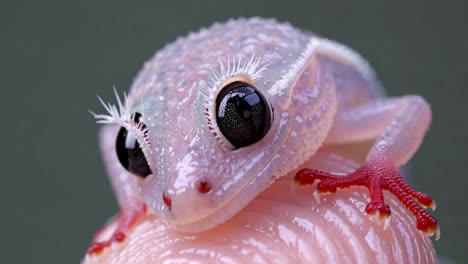 close-up of a baby gecko