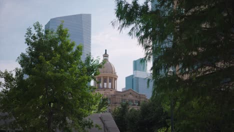 view of the historic 1910 harris country courthouse in downtown houston