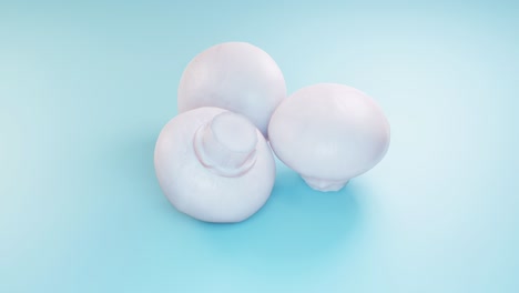 setas de champignones en un fondo azul con una hermosa iluminación