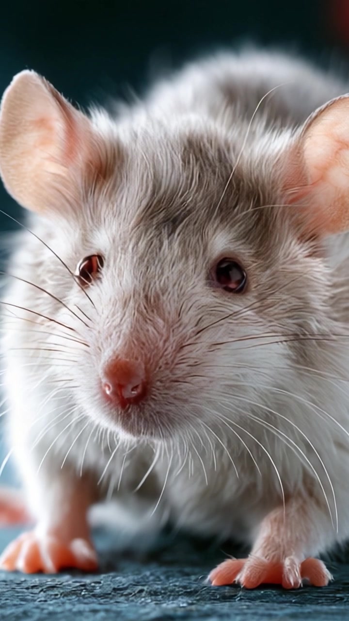 Uno sguardo ravvicinato a un affascinante topolino con pelliccia soffice e occhi espressivi, che mostra le sue caratteristiche sottili e i delicati baffi in un ambiente naturale.
