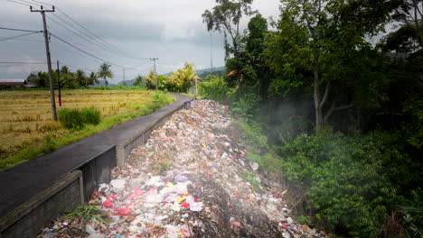 Disgusting-environmental-damage-as-human-garbage-is-disposed-on-roadside-Bali