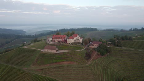 Schloss-Staufenberg-Sobre-Viñedos-Con-Fondo-Escénico