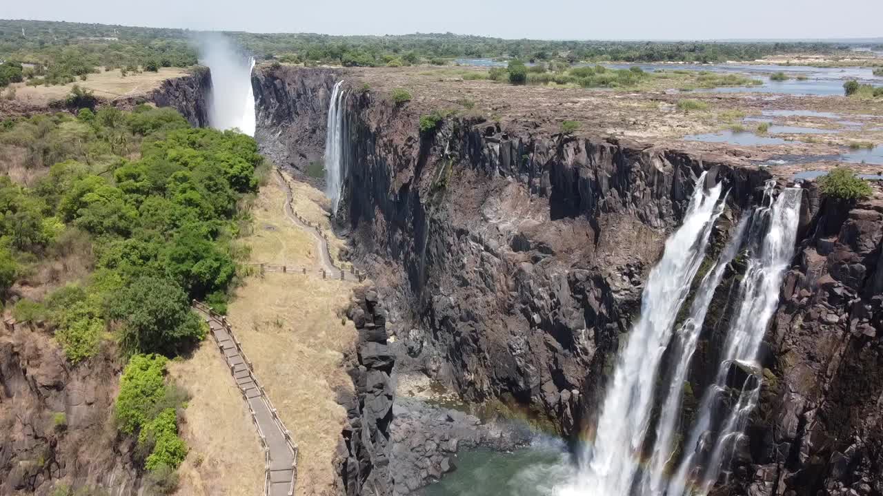victoria falls por el avión no tripulado zambia zimbabue áfrica