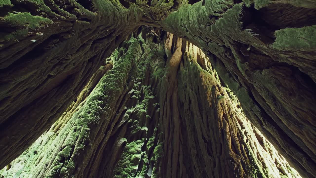 Looking Up at Towering Trees