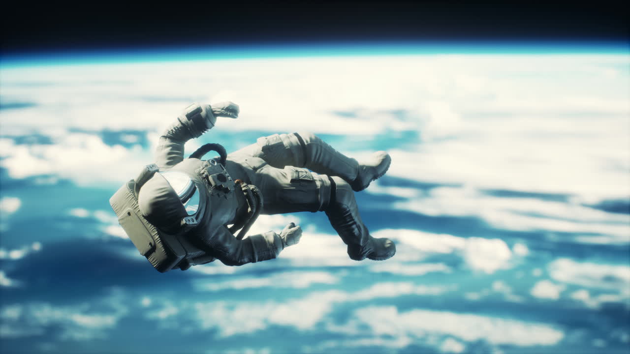 Astronaut in outer space Elements of this image furnished by NASA