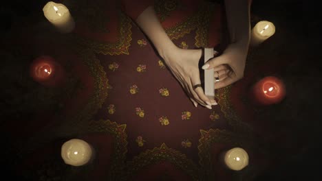 tarot card reading with candles