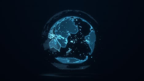 seamless loop earth digital world hologram technology screen background. digital hologram technology internet connection  background