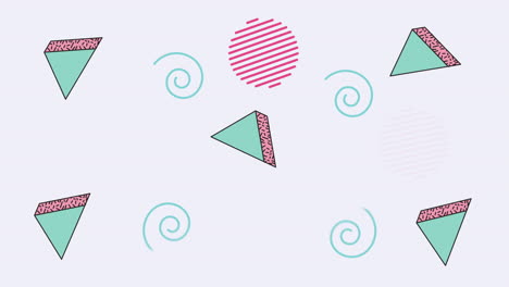 colores y figuras geométricas en animación de fondo blanco