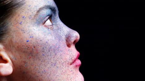 cara, pintura y arte con una mujer en el estudio