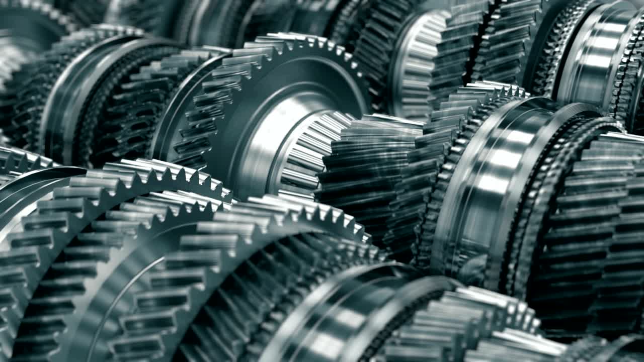 caja de cambios caja de engranajes automotriz coche de trabajo bucle de animación de alta calidad de alto bokeh desfocado brillante