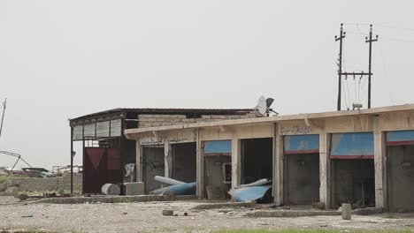 abandoned warehouse units in iraq. danger zone