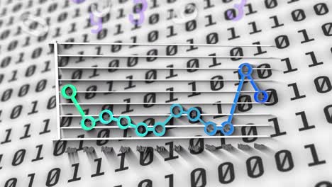 procesamiento de datos estadísticos contra codificación binaria en fondo gris