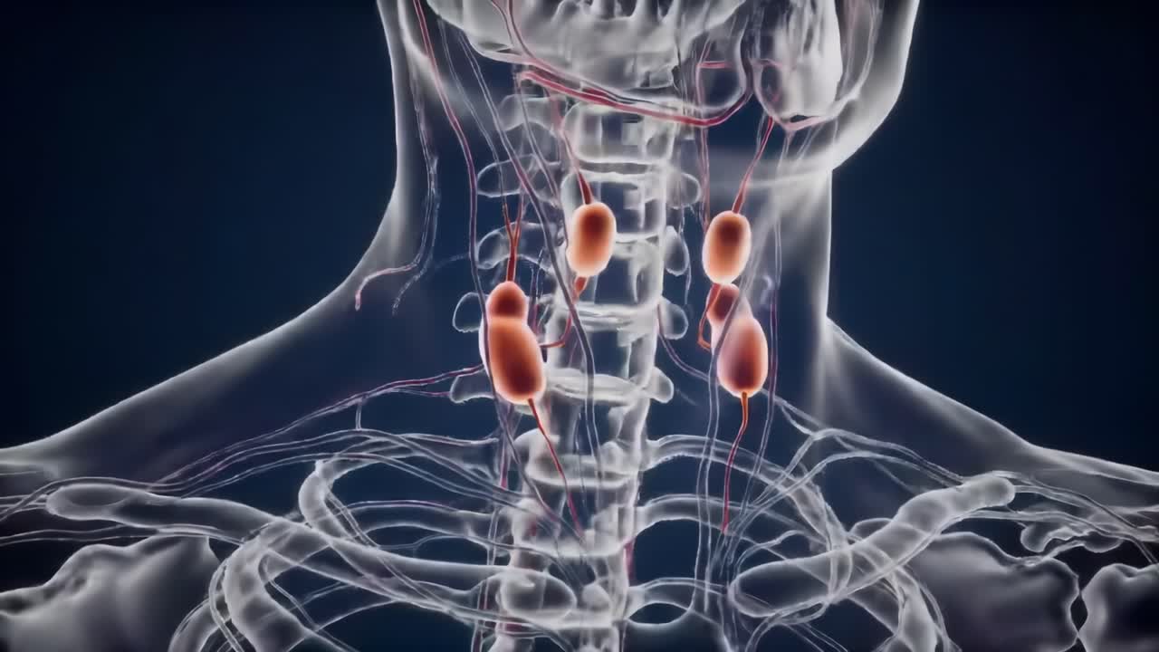 Anatomical Study of the Human Neck Region Illustrating the Spinal Cord, Veins, and Nervous System Connections in Detail