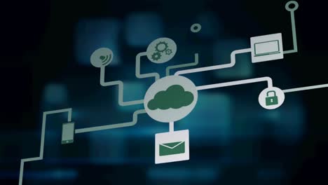 animation of network of connections over digital screens