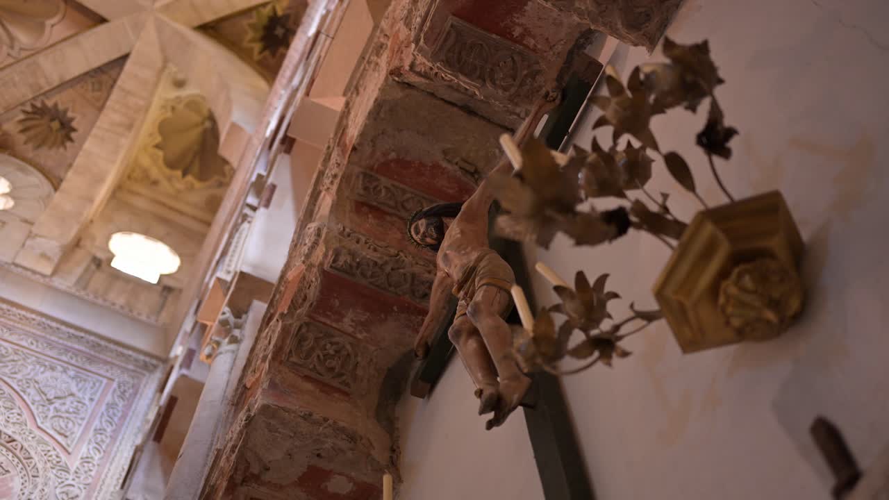 A footage of Jesus christ inside the Cordoba Cathedral-Mosque