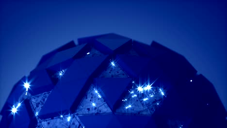 esfera azul electrónica futurista bucle sin costuras animación de renderizado en 3d