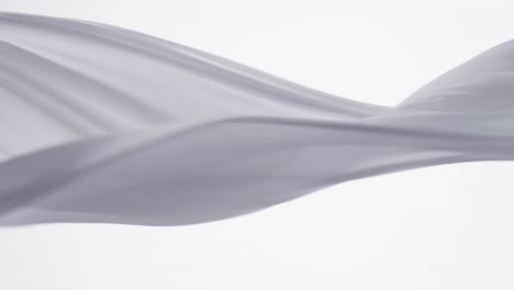 Animation-of-white-fabric-blowing-with-copy-space-over-white-background