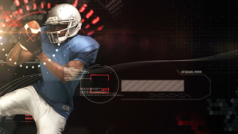 american football player catching ball