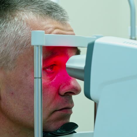 Checking vision at eye clinic