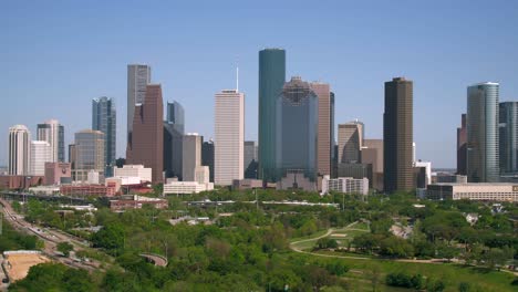 Aerial-of-the-downtown-Houston