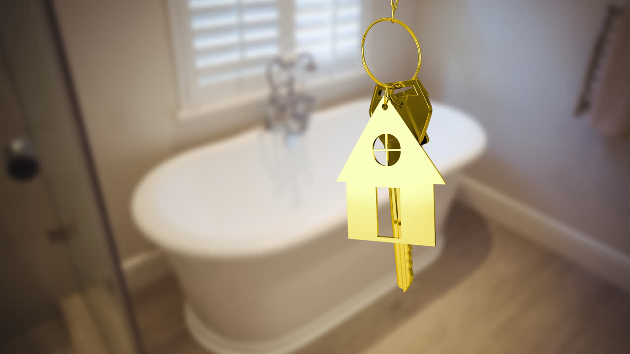 황금 열와 집 열 반지의 애니메이션이 흐릿한 집 내부