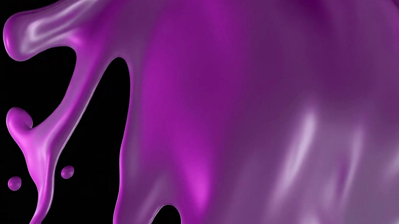 Liquide violet coulant sur fond noir