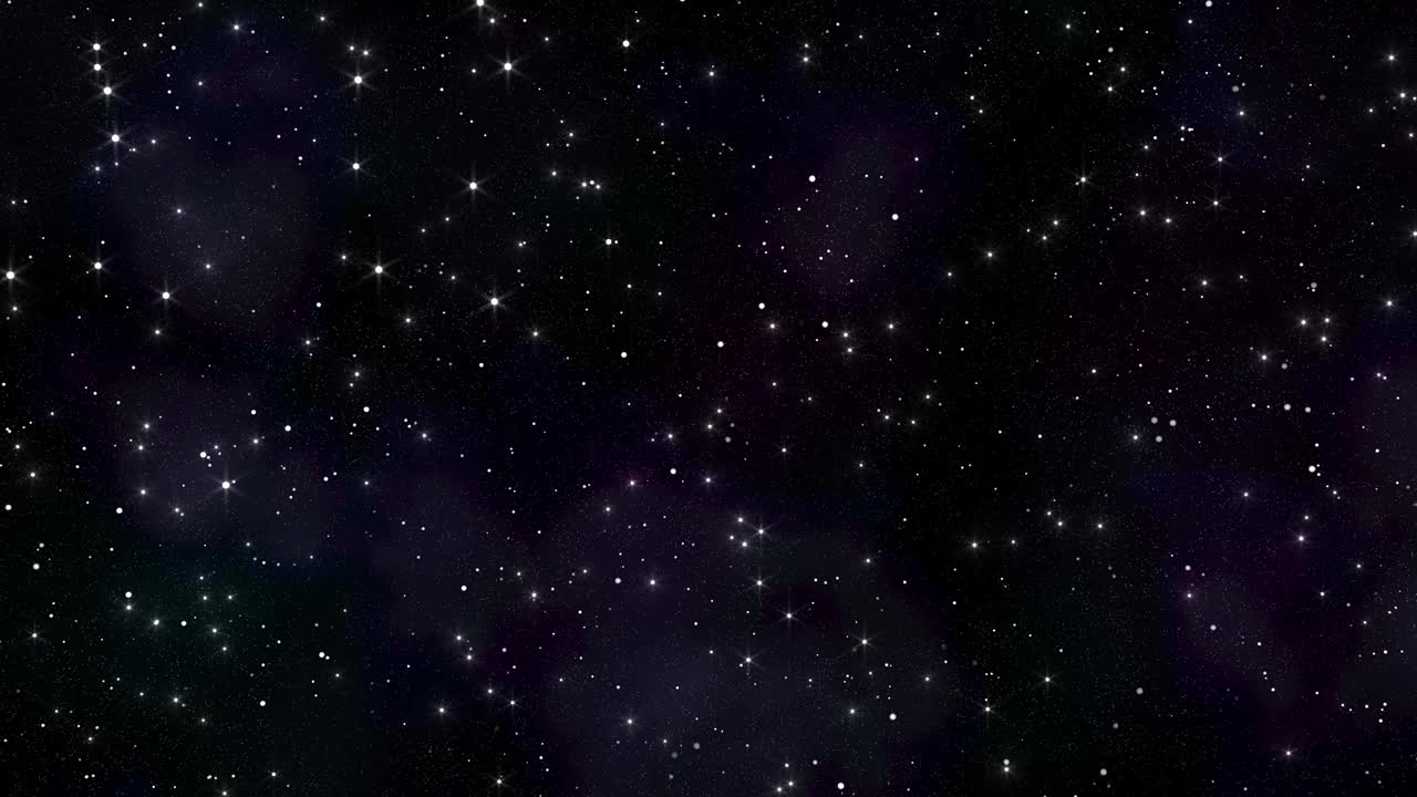 Starry night sky with twinkling stars. 3d render. Seamless loop.