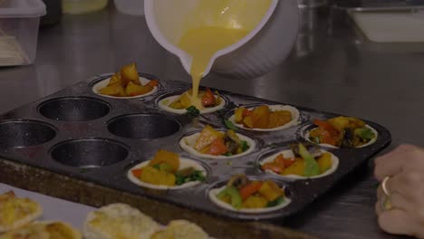 preparation of small quiche tarts