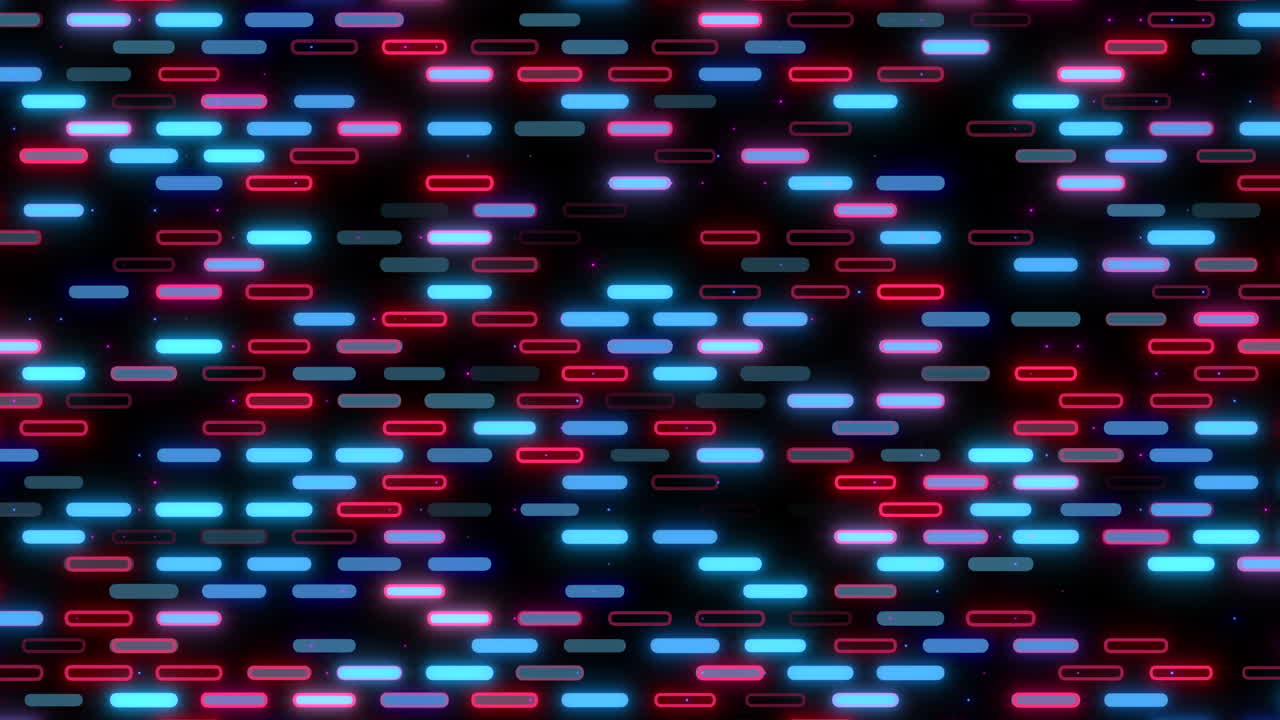 Grid of red, blue, and green lights forming patterns