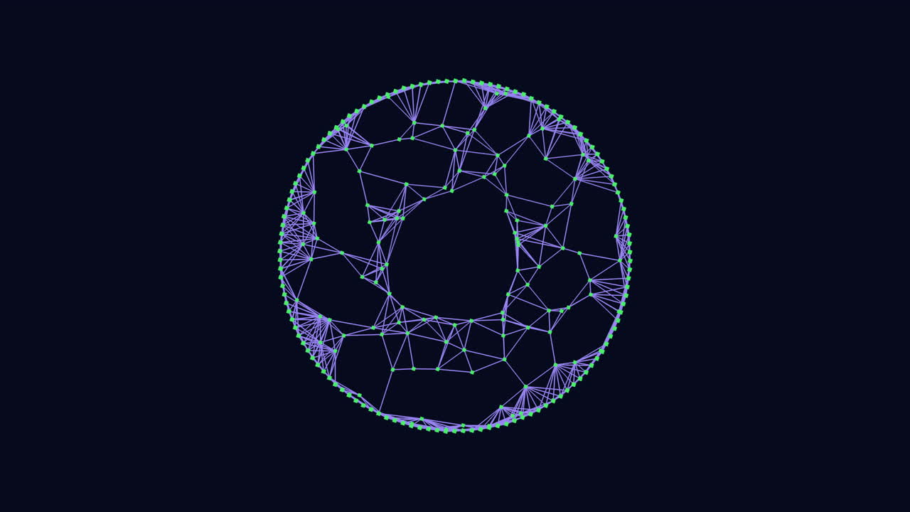 gran esfera púrpura y líneas intrincadas sobre fondo negro