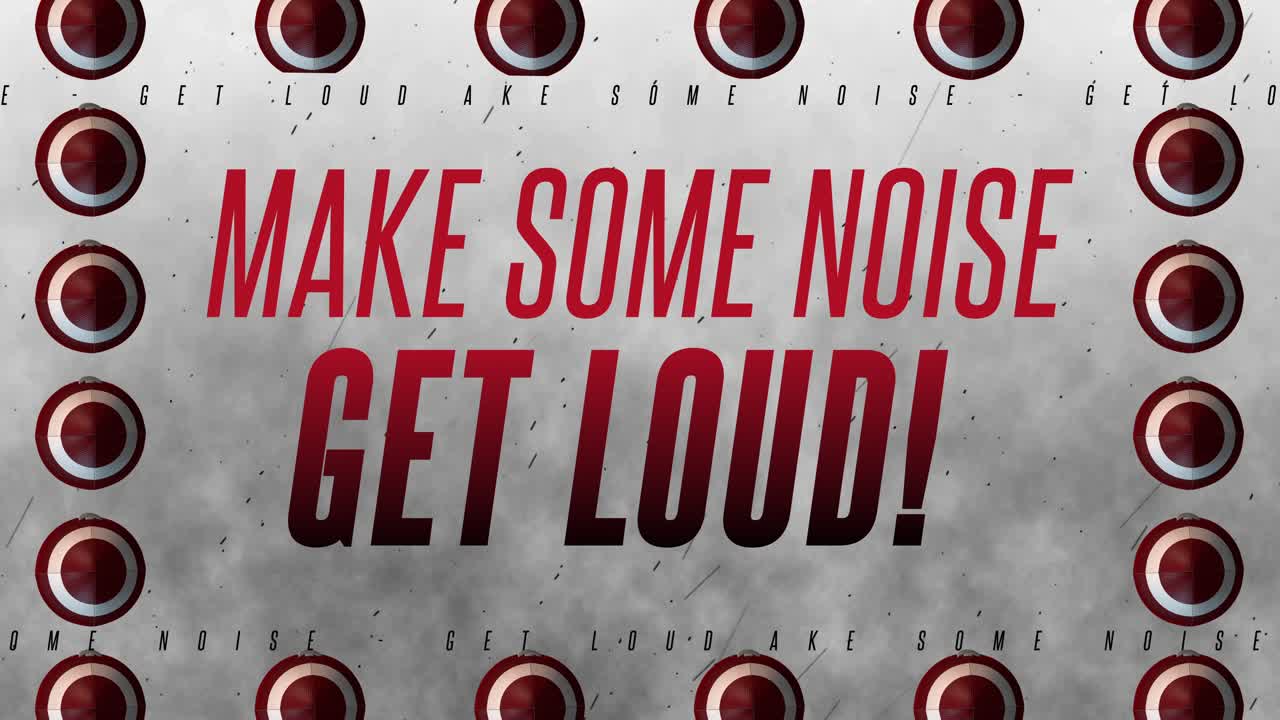 Animated American Footballs with 'Make Some Noise Get Loud' Slogan