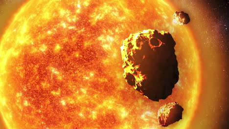 sun with asteroids