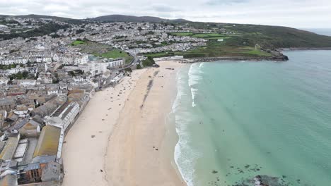 Weymouth-England-Dorset-Strand-Drohne,-Luftaufnahmen-Sommer