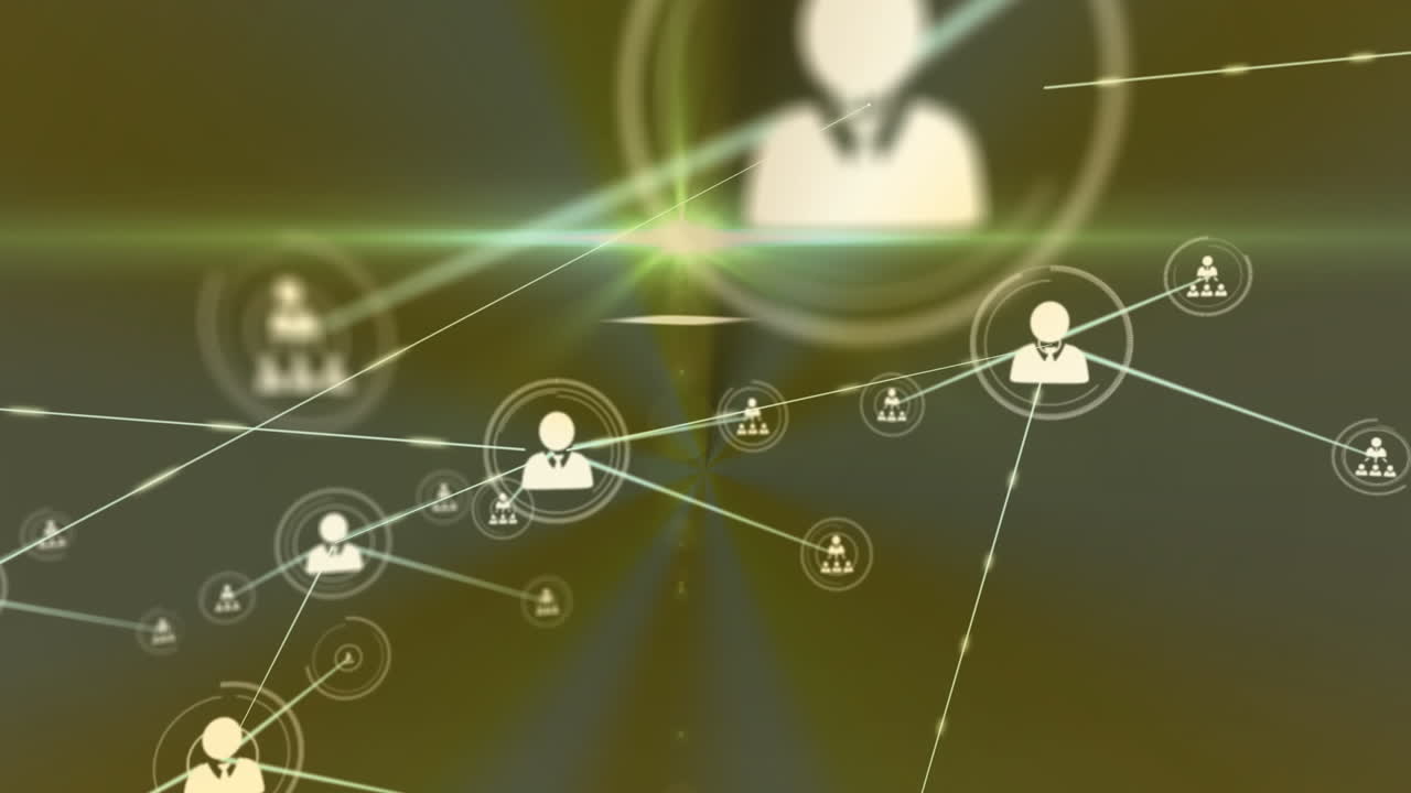 animación de la red de conexiones con iconos