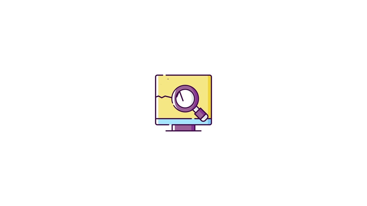 Animated Magnifying Glass Scanning Data on a Computer Screen