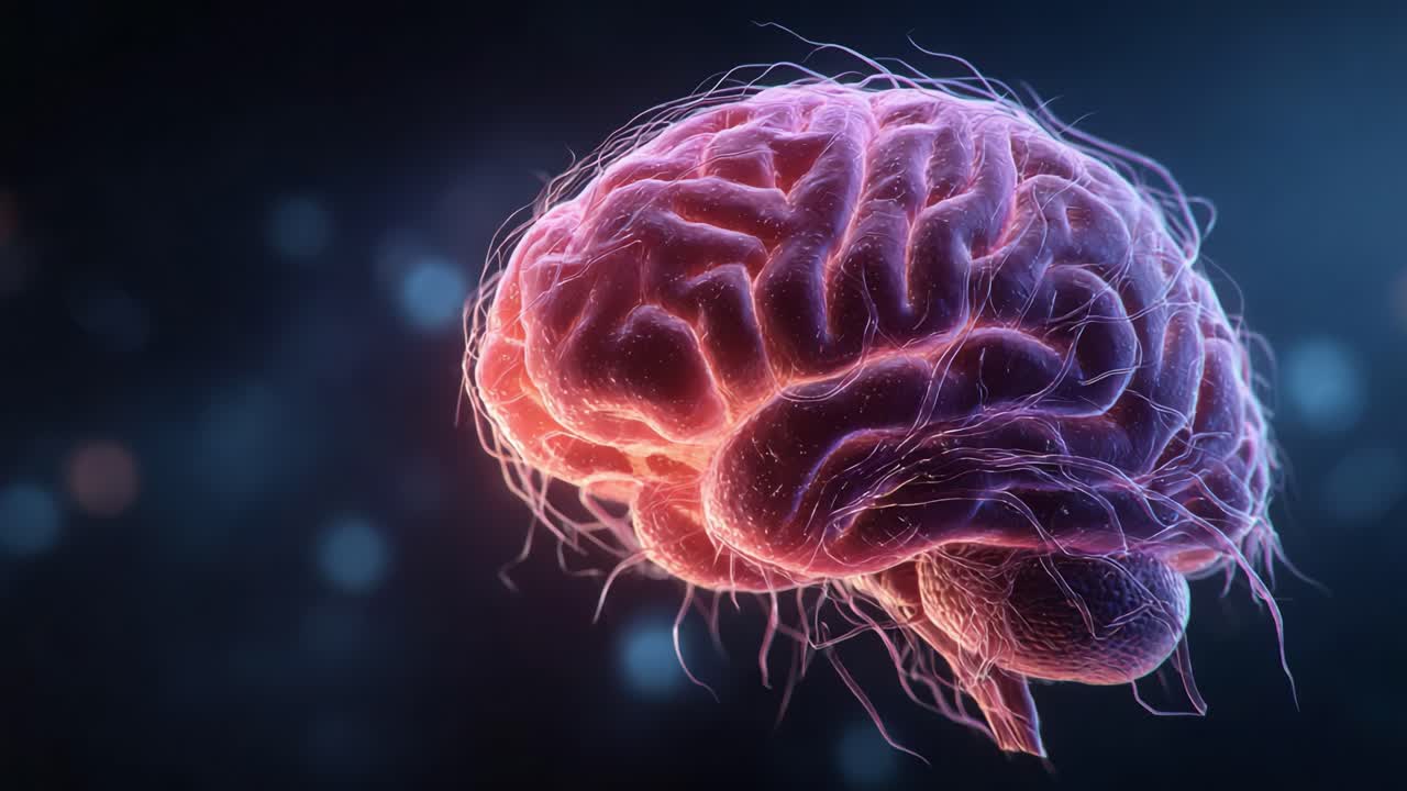 A Captivating View of a Vibrant Brain: Exploring Neural Connections and Neurological Functionality Emphasized Through Stunning Visualization